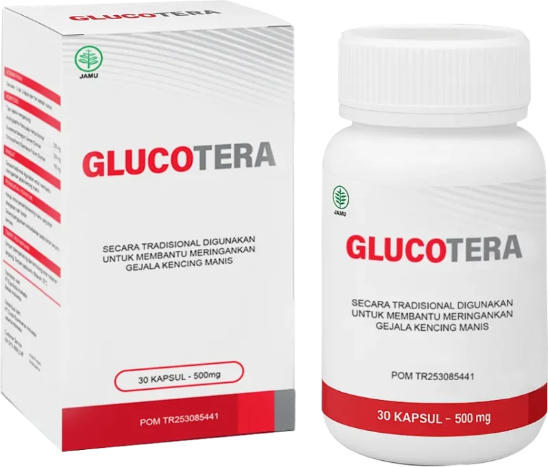 Glucotera – kotak dan botol kapsul